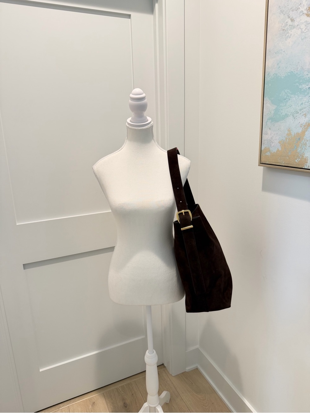 NEW Madewell The Essential Bucket Tote in Dark Carob Brown Suede NM988 $198 - Picture 6 of 13